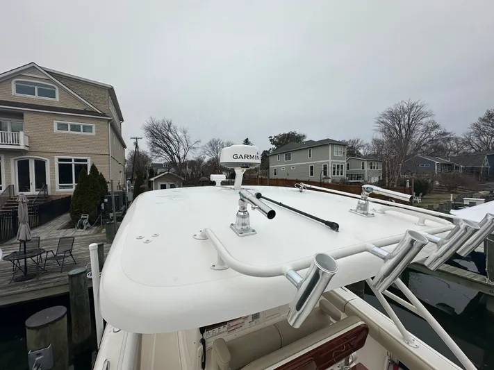 The Bounty Yacht Photos Pics 2017 Pursuit S 280 Center Console with Garmin equipment at dock.