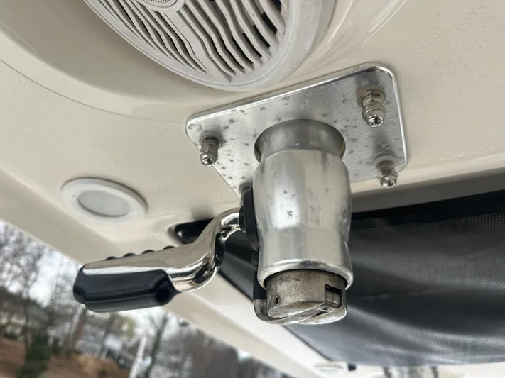The Bounty Yacht Photos Pics Close-up of a boat handle on a 2017 Pursuit S 280 Center Console.