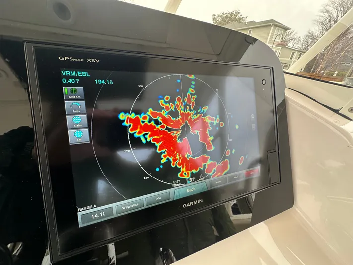 The Bounty Yacht Photos Pics Garmin GPS display on Pursuit S 280 Center Console 2017.