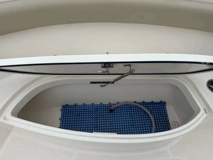The Bounty Yacht Photos Pics Open storage compartment in Pursuit S 280 Center Console boat, 2017 model.