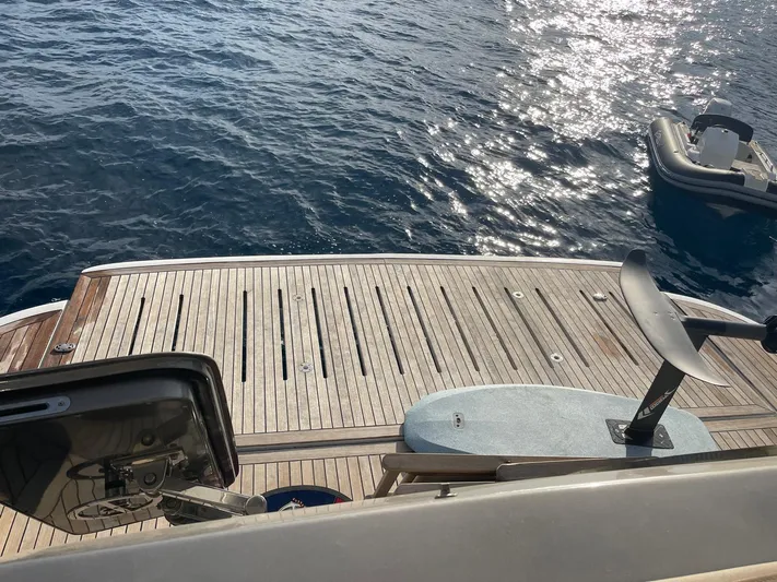 Tmr Yacht Photos Pics Custom 84 yacht deck, 2018 model, overlooking sparkling ocean waters.