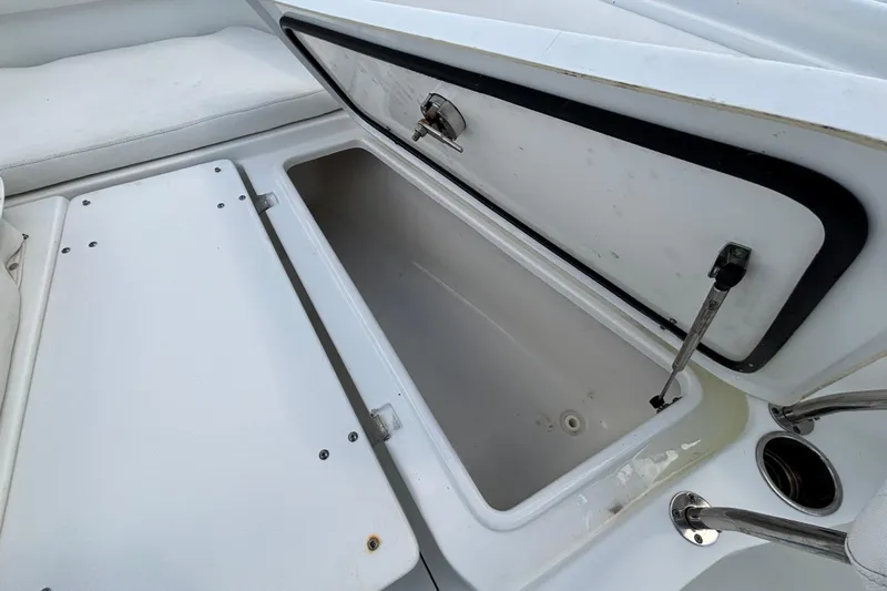  Yacht Photos Pics Open storage compartment on 2018 Sea Hunt Gamefish 30 Forward Seating boat.