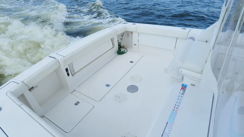 Extremely Clean Boat Yacht Photos Pics 2000 Tiara Yachts 3700 Open boat deck with ocean view.