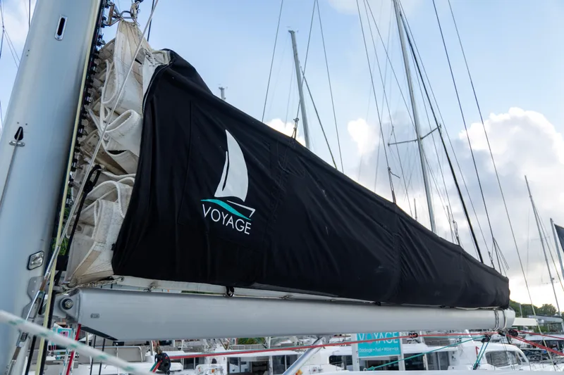  Yacht Photos Pics Sail of 2017 Voyage Yachts VOYAGE 480, docked with clear sky background.