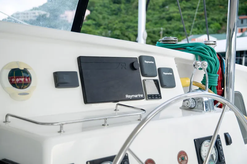  Yacht Photos Pics Control panel of 2017 Voyage Yachts VOYAGE 480 with Raymarine equipment.
