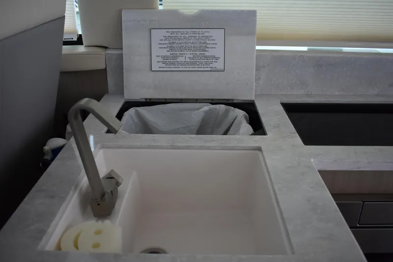 Me Yacht Photos Pics Modern kitchen sink area on 2021 Regal 42 Fly yacht.