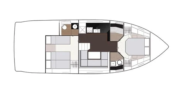 Ohana Yacht Photos Pics Manufacturer Provided Image: Sealine S450 Lower Deck Layout Plan