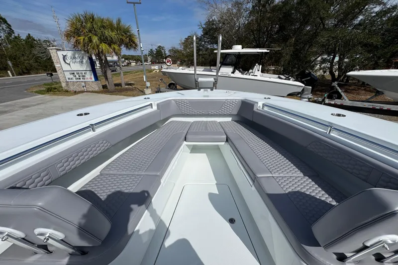  Yacht Photos Pics 2026 Invincible 43 Open Fisherman boat with spacious seating and modern design.