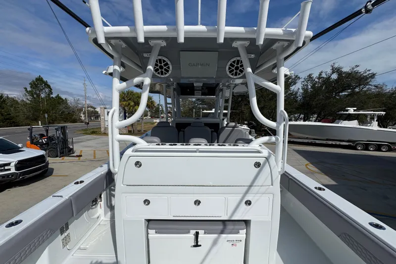  Yacht Photos Pics 2026 Invincible 43 Open Fisherman boat interior with advanced navigation equipment.