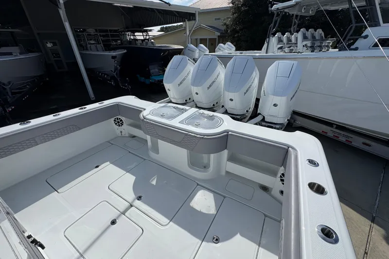  Yacht Photos Pics 2026 Invincible 43 Open Fisherman boat with four powerful Mercury engines.