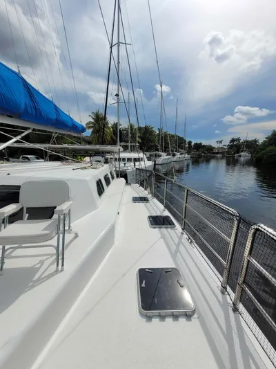 Stella Maris Yacht Photos Pics Sailboat docked in a serene marina, Custom 50 Len Jenkins, 2016 model.