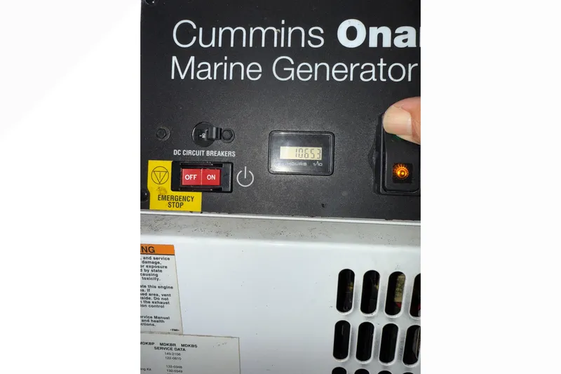  Yacht Photos Pics Cummins Onan marine generator control panel on 2008 Sea Ray 47 Sedan Bridge.