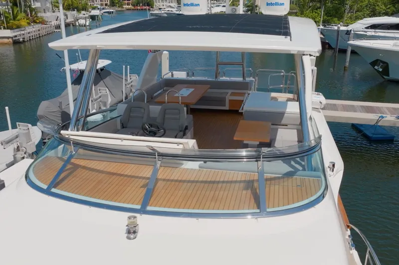  Yacht Photos Pics 2014 Fairline Squadron 78 Custom yacht with spacious deck and modern seating.