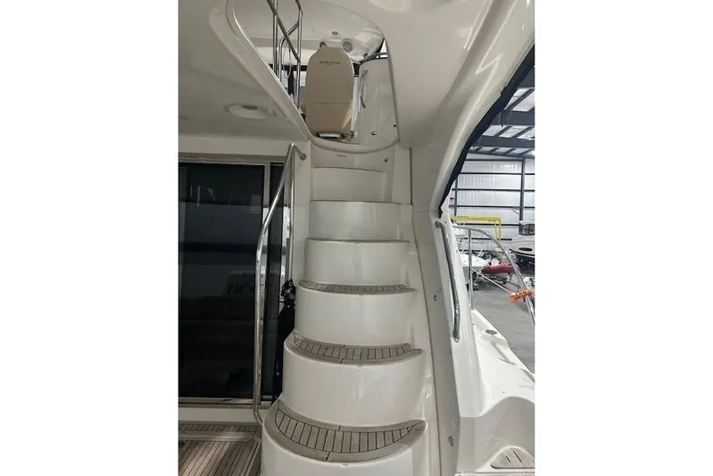  Yacht Photos Pics Staircase on 2014 Meridian 441 Sedan yacht, featuring sleek design and modern interior.