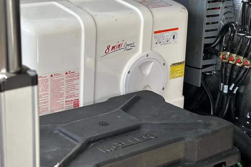  Yacht Photos Pics Engine compartment of a 2021 Regal 36 XO boat with Fischer Panda generator.