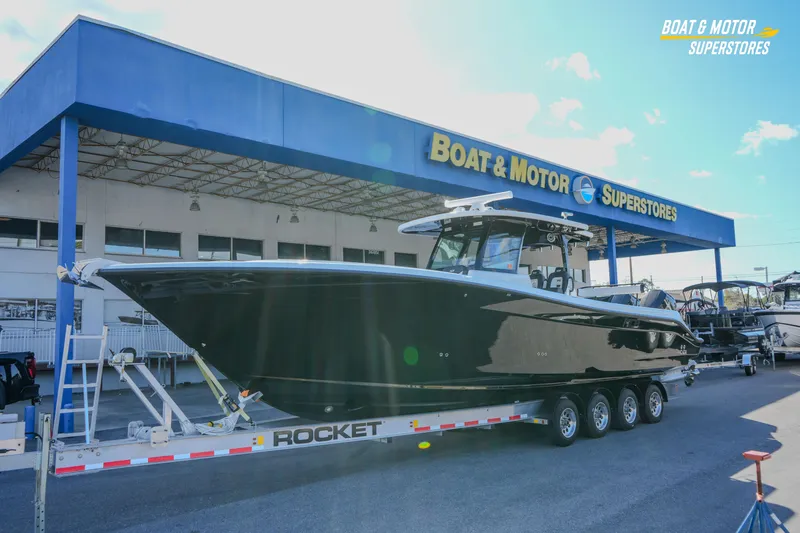  Yacht Photos Pics 2023 HCB 39 Speciale boat on trailer at Boat & Motor Superstores.