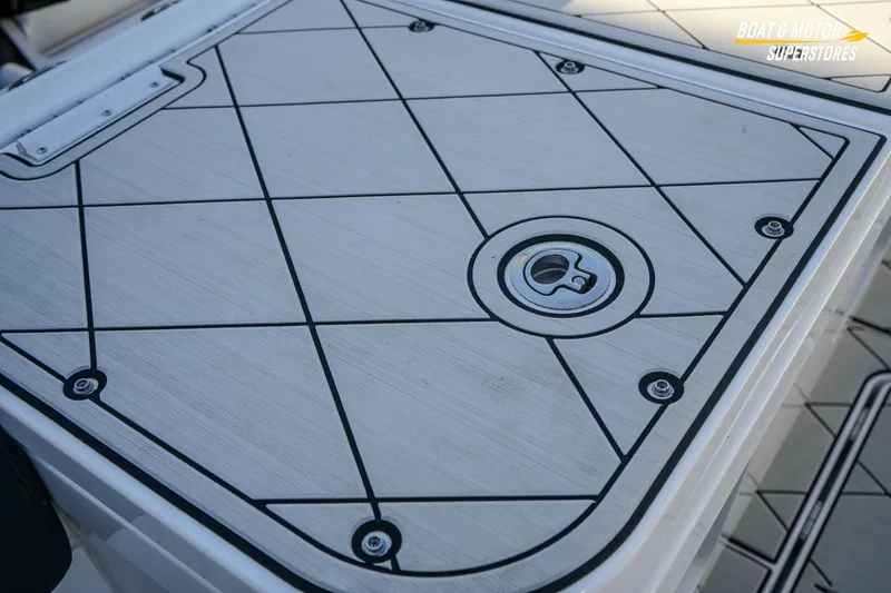  Yacht Photos Pics 2023 HCB 39 Speciale boat deck with sleek, modern design and secure hatch.