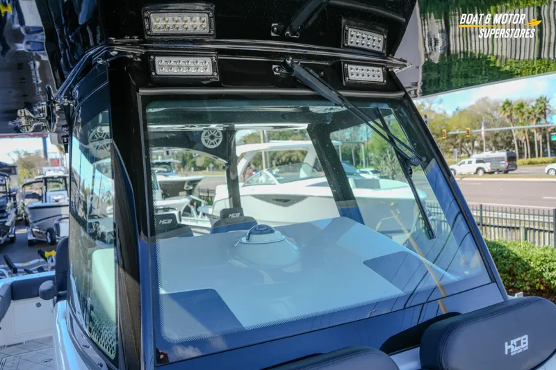  Yacht Photos Pics 2023 HCB 39 Speciale boat with advanced lighting and sleek windshield design.