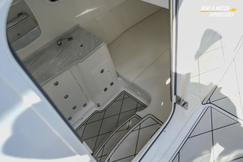  Yacht Photos Pics 2023 HCB 39 Speciale boat interior with sink and seating area.