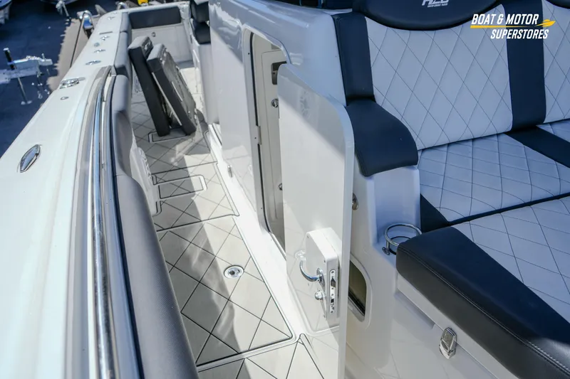  Yacht Photos Pics 2023 HCB 39 Speciale boat interior with luxurious seating and sleek design.