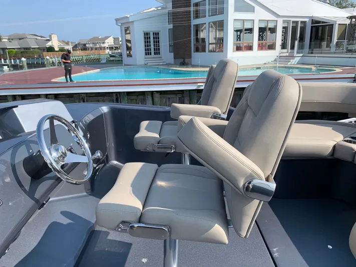  Yacht Photos Pics Interior of 2019 Silverton 4100 SC with luxurious seating.