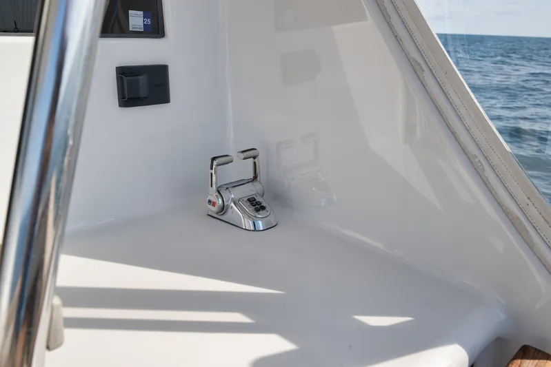 Pistol Yacht Photos Pics Control panel on a 2002 Weaver 60 Convertible yacht, overlooking the ocean.