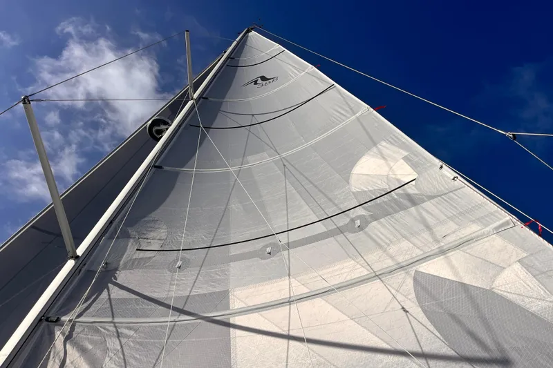 388 #305 Mdr Yacht Photos Pics 2023 Hanse 388 sailboat against a clear blue sky.