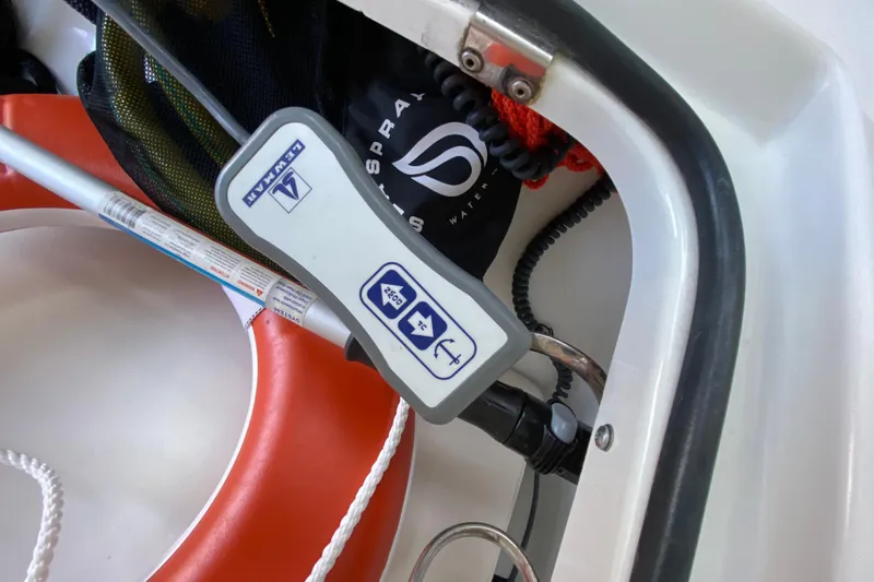 Yachtsea Yacht Photos Pics Control panel on a 2004 Formula 40 Performance Cruiser with safety equipment.