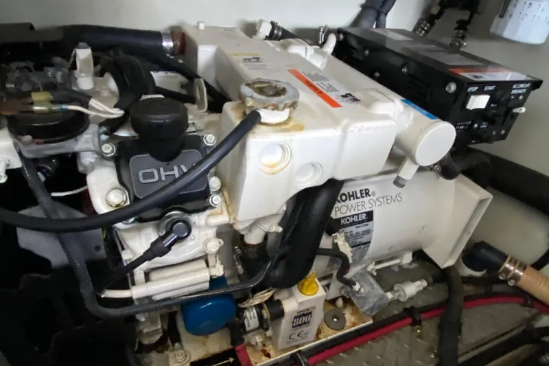 Yachtsea Yacht Photos Pics Engine compartment of a 2004 Formula 40 Performance Cruiser with Kohler power systems.