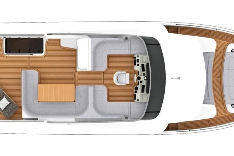  Yacht Photos Pics Top view of 2024 Absolute NAVETTA 52 yacht layout, featuring spacious deck design.