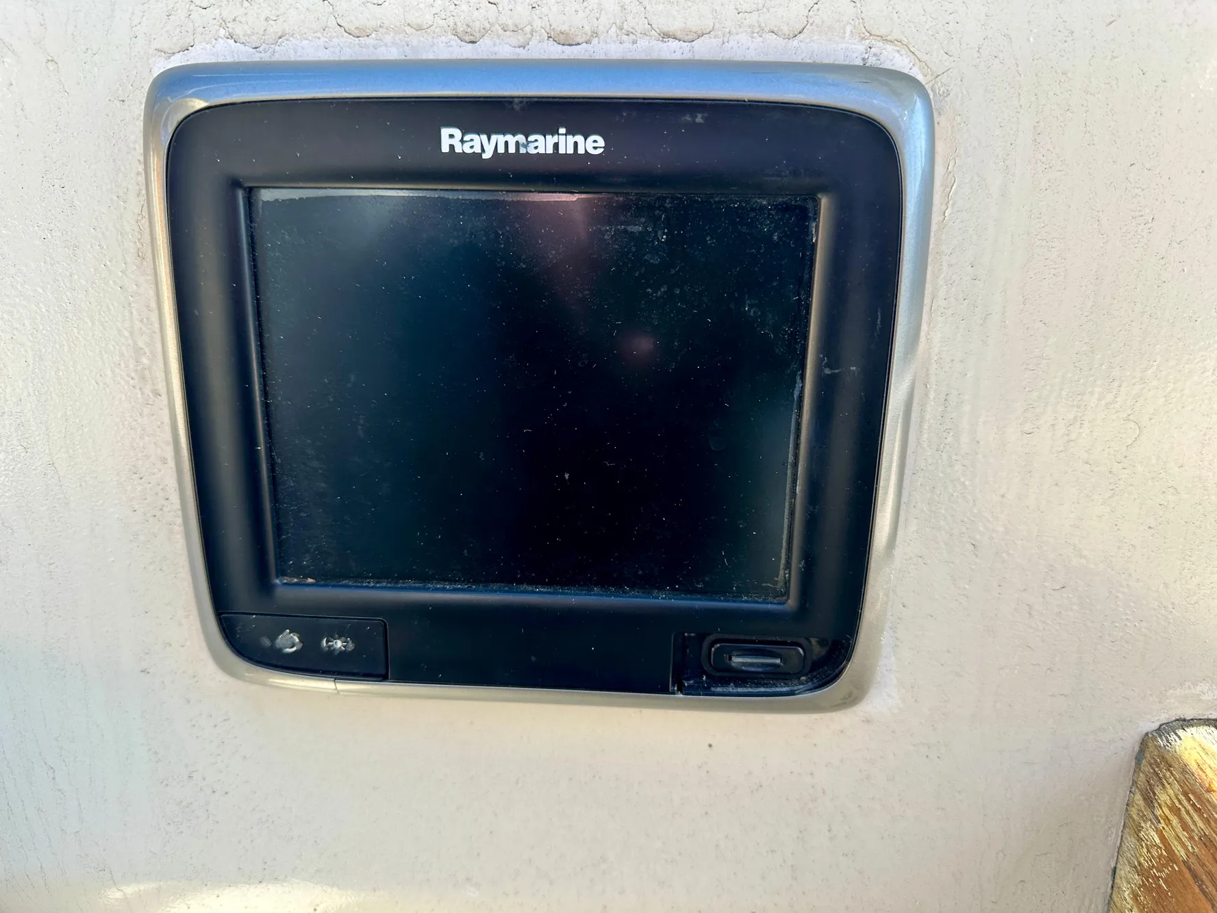 Raymarine display on Catalina 34 sailboat, year 1987.