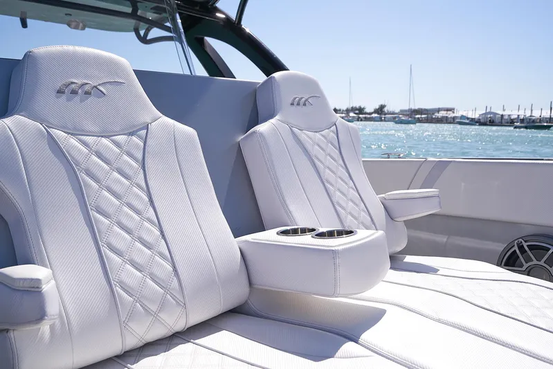  Yacht Photos Pics Luxurious seating on a 2020 Midnight Express 37' Open boat with ocean view.