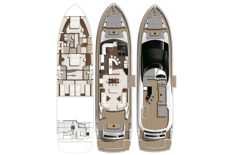  Yacht Photos Pics Floor plan of 2017 Sunseeker 86 Yacht, showcasing detailed interior and deck layout.