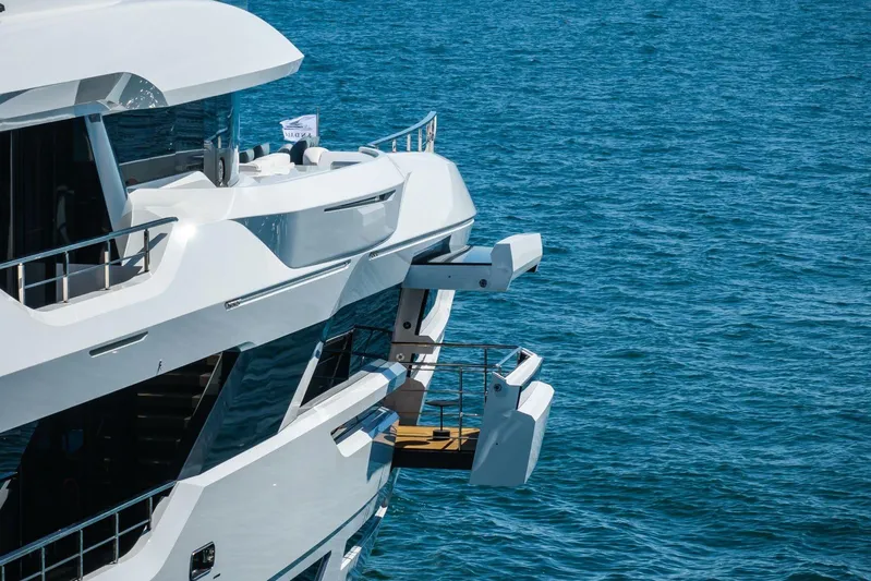  Yacht Photos Pics Luxury yacht Baglietto DOM 133, 2025 model, cruising on open sea.