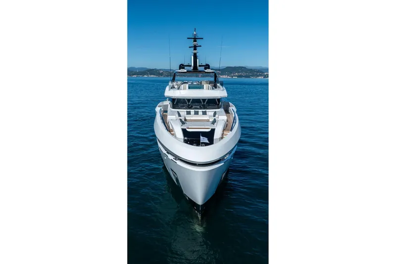  Yacht Photos Pics Luxury yacht Baglietto DOM 133, 2025 model, cruising on serene blue waters.