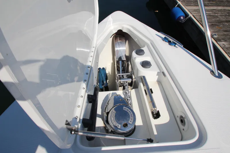  Yacht Photos Pics 2012 Formula 400 Super Sport anchor locker with windlass and storage compartments.