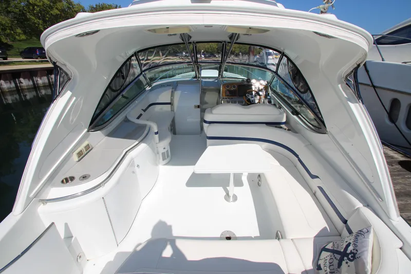  Yacht Photos Pics 2012 Formula 400 Super Sport boat interior with white seating and modern design.