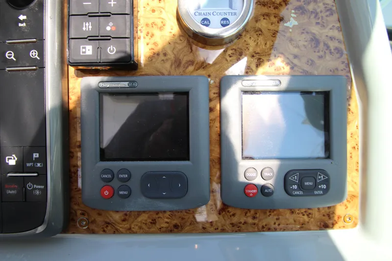  Yacht Photos Pics Control panel of a 2012 Formula 400 Super Sport boat.