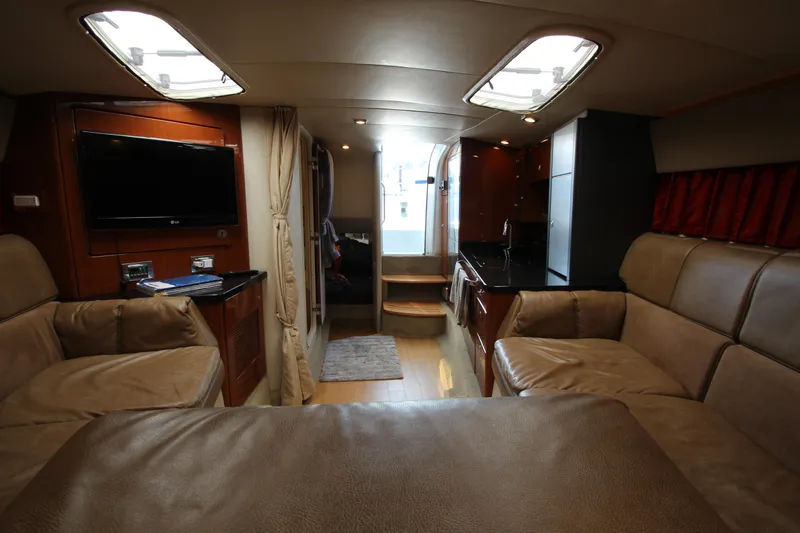  Yacht Photos Pics Interior of 2012 Formula 400 Super Sport yacht with leather seating and modern amenities.