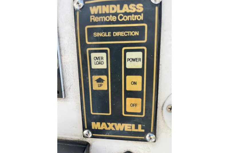  Yacht Photos Pics Maxwell windlass remote control panel on 1990 Mikelson 48 Sportfisher boat.