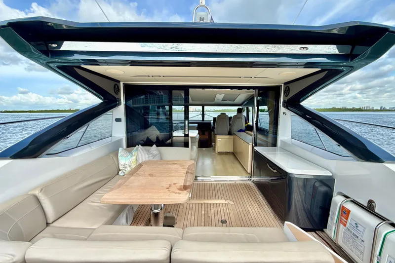 Il Capo Yacht Photos Pics Luxurious 2017 Princess V58 yacht interior with spacious seating and elegant design.