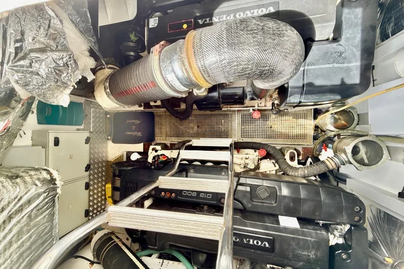 Il Capo Yacht Photos Pics Engine room of a 2017 Princess V58 yacht with Volvo Penta engines.