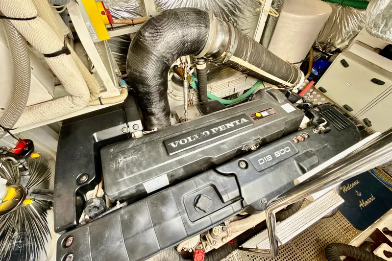 Il Capo Yacht Photos Pics Engine room of a 2017 Princess V58 yacht with Volvo Penta D13 800 engine.