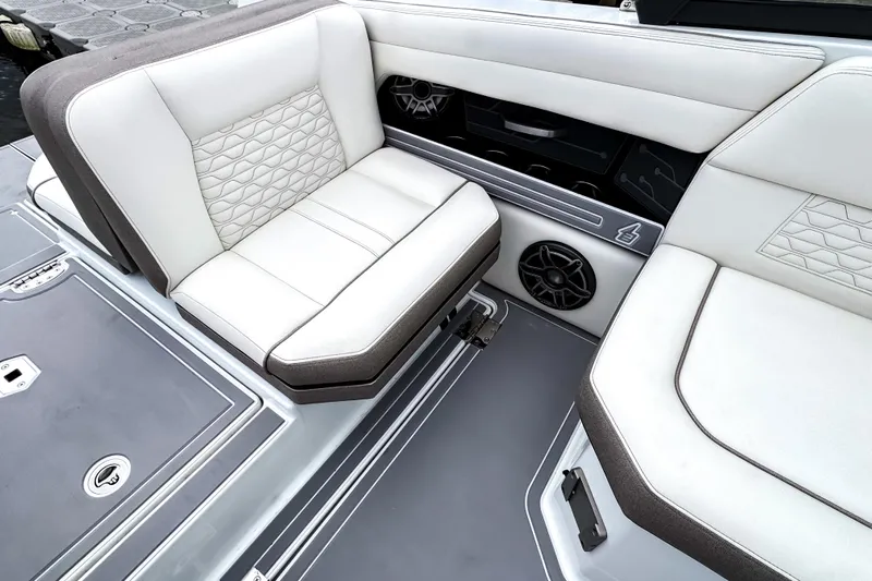  Yacht Photos Pics Luxurious seating in 2026 Ingenity EL boat with modern design and premium materials.