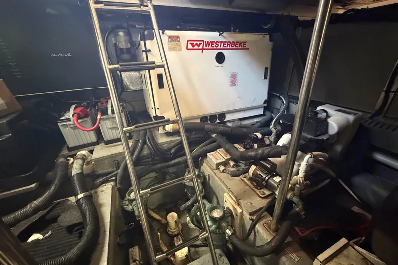  Yacht Photos Pics Engine room of 2002 Sea Ray 480 Motor Yacht with Westerbeke generator.