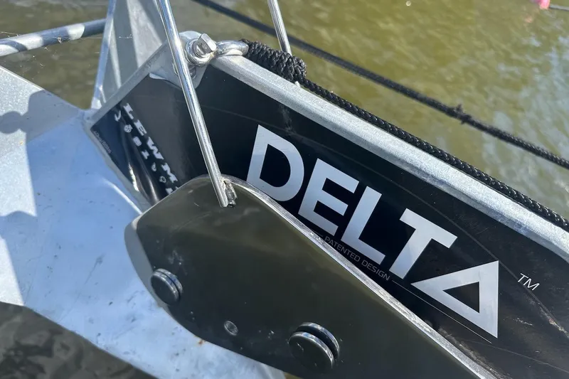  Yacht Photos Pics Close-up of Delta anchor on 2024 Galeon 500 Fly yacht.
