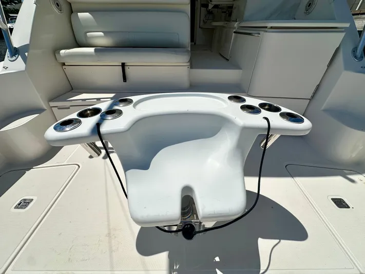 Yacht Photos Pics 2018 Tiara Yachts 4300 Open cockpit with seating and fishing rod holders.
