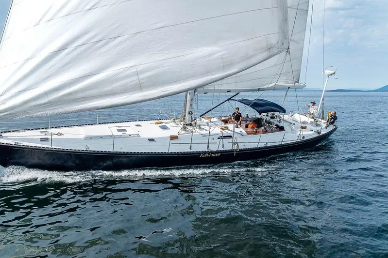 Koh -i -noor Yacht Photos Pics 1974 C&C 61 Ocean Racer/Cruiser sailing on open water with full sails.