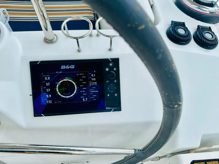 “imagine That” Yacht Photos Pics B&G navigation display on 2015 Beneteau Oceanis 45 yacht helm.