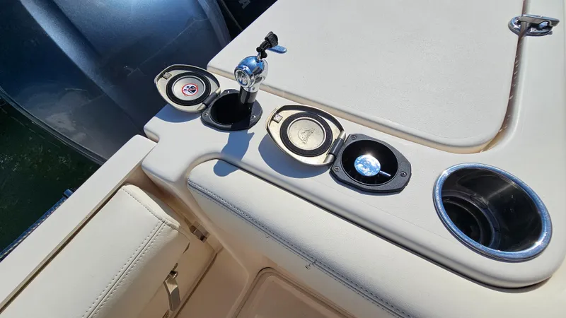  Yacht Photos Pics Grady-White Express 330 boat fuel and water fill ports, 2016 model.